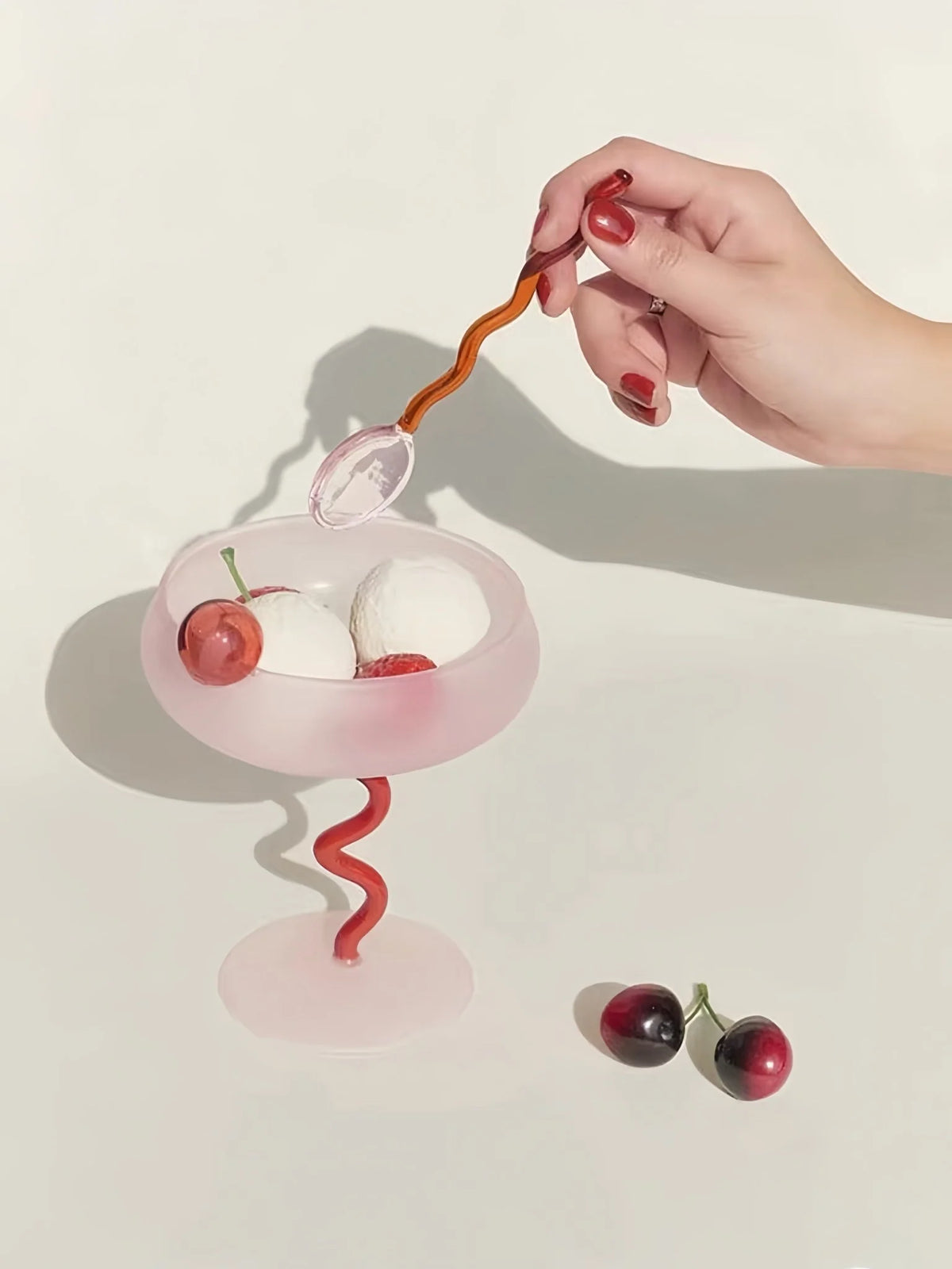 Hand Blown Jelly Bean Cocktail Coupe Glass – image 7