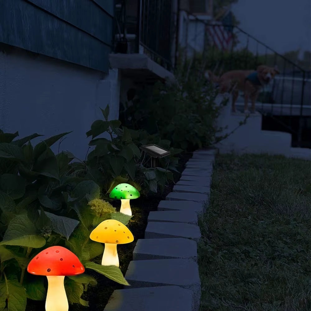 Solar Mushroom Garden Light - 8 Mode Waterproof Pathway Lamp