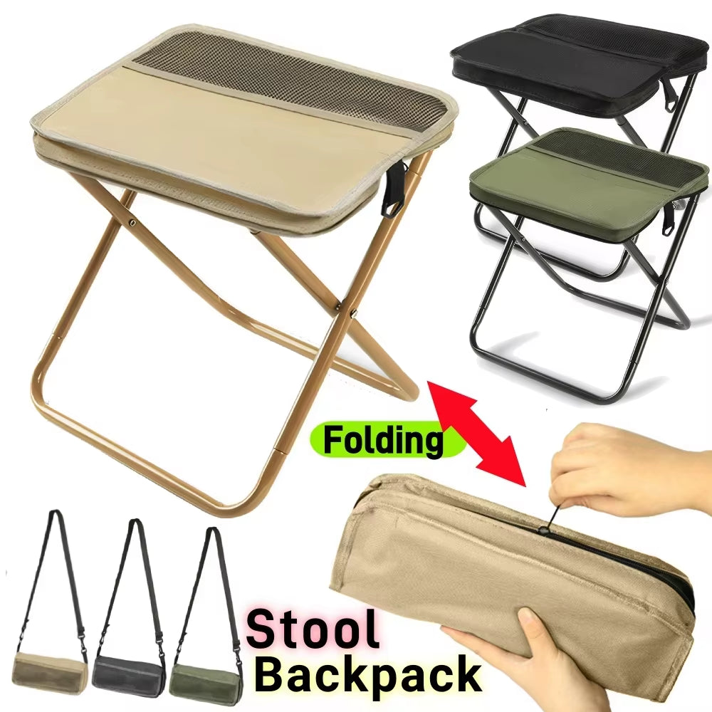 Folding Camping Stool – Portable Shoulder Bag Outdoor Seat – image 2