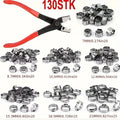 Plumbing Ear Clamp Pliers Kit with 130 Stainless Stepless Clamps