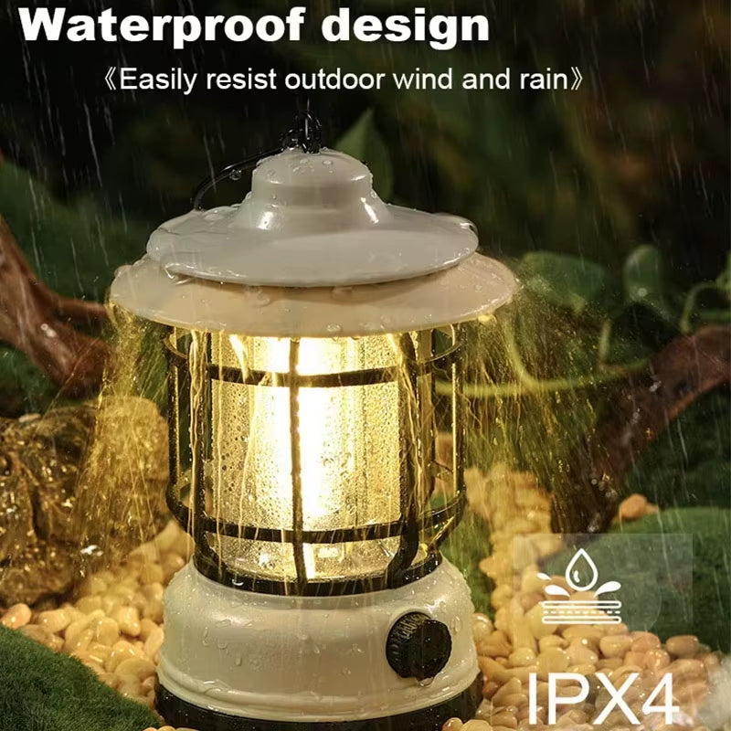 Camping Lantern - Vintage Rechargeable LED Tent Light, 300 Lumens – image 3