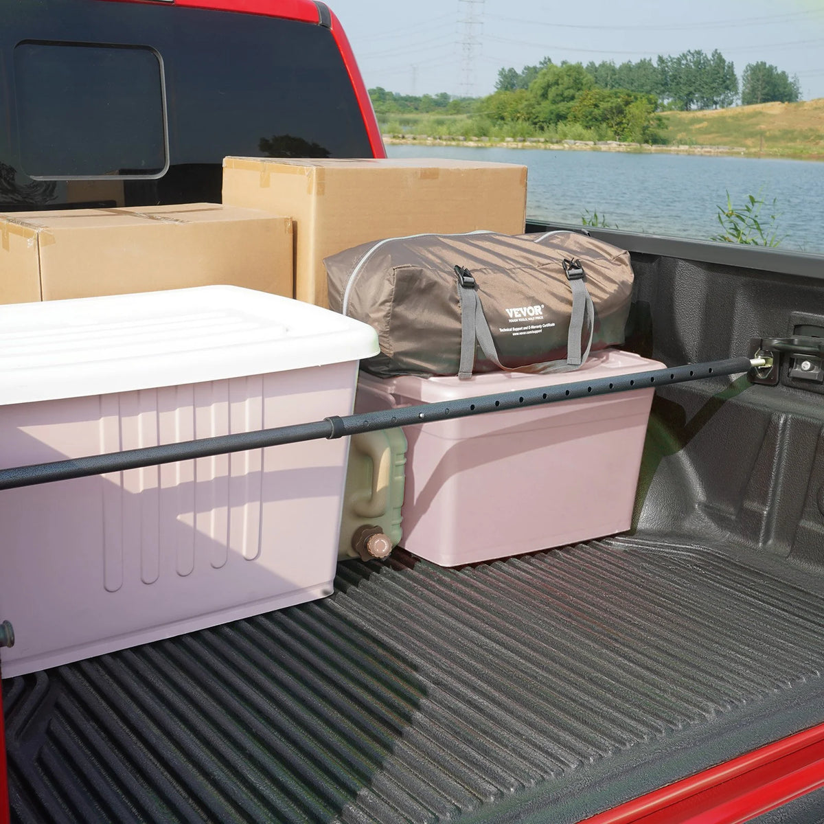 Truck Bed Cargo Bar, Adjustable Steel Load Stabilizer Bar, 220 lb – image 3