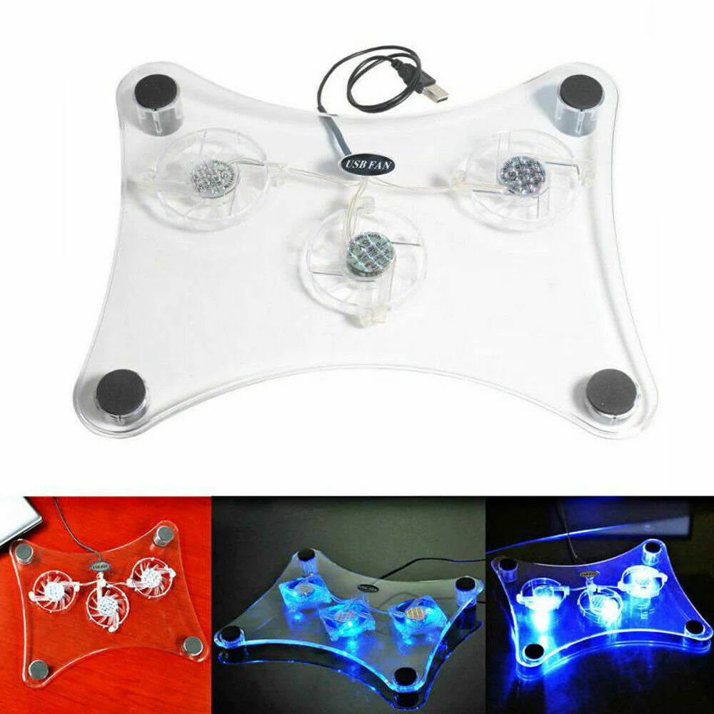 Laptop Cooling Pad with 3 Quiet LED Fans - USB Powered Notebook Stand – image 7