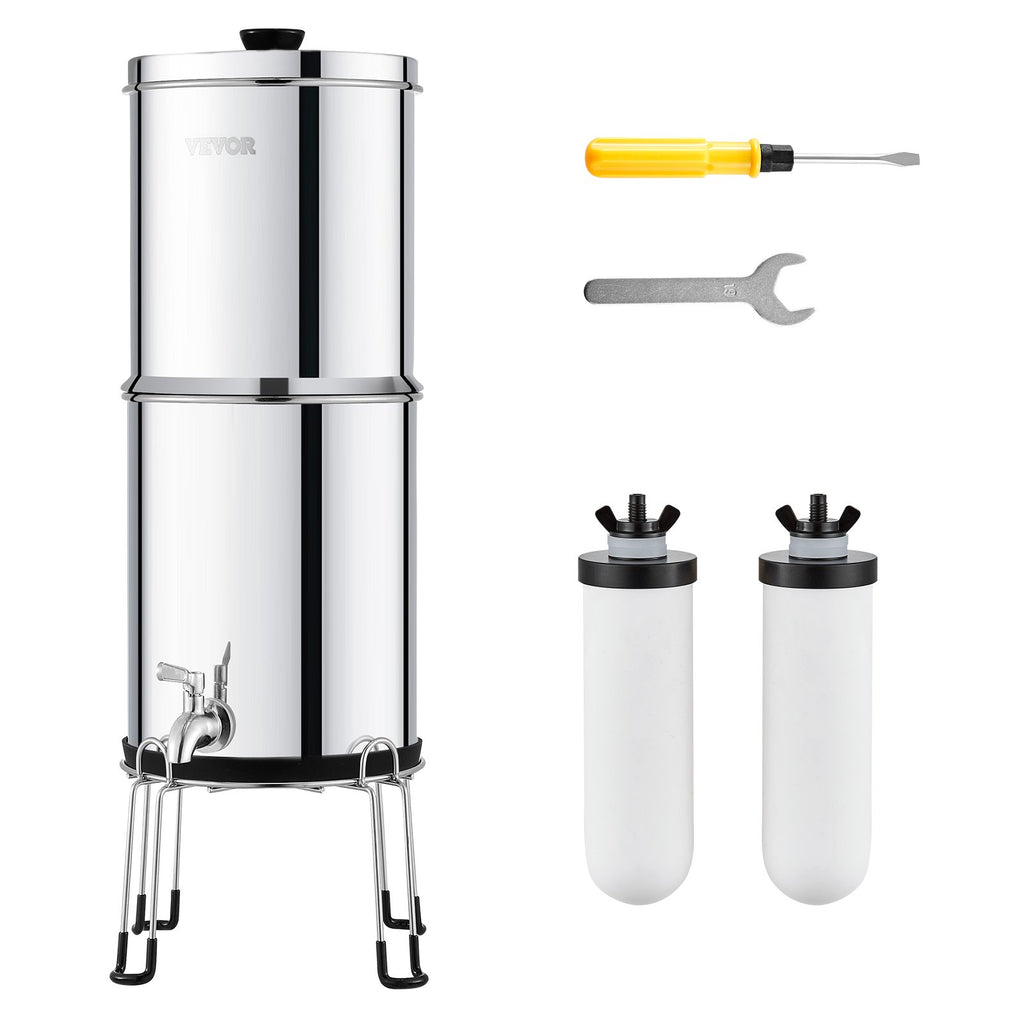 Gravity Water Filter System, 2.25 Gal Stainless Steel, 2 Filters – image 2