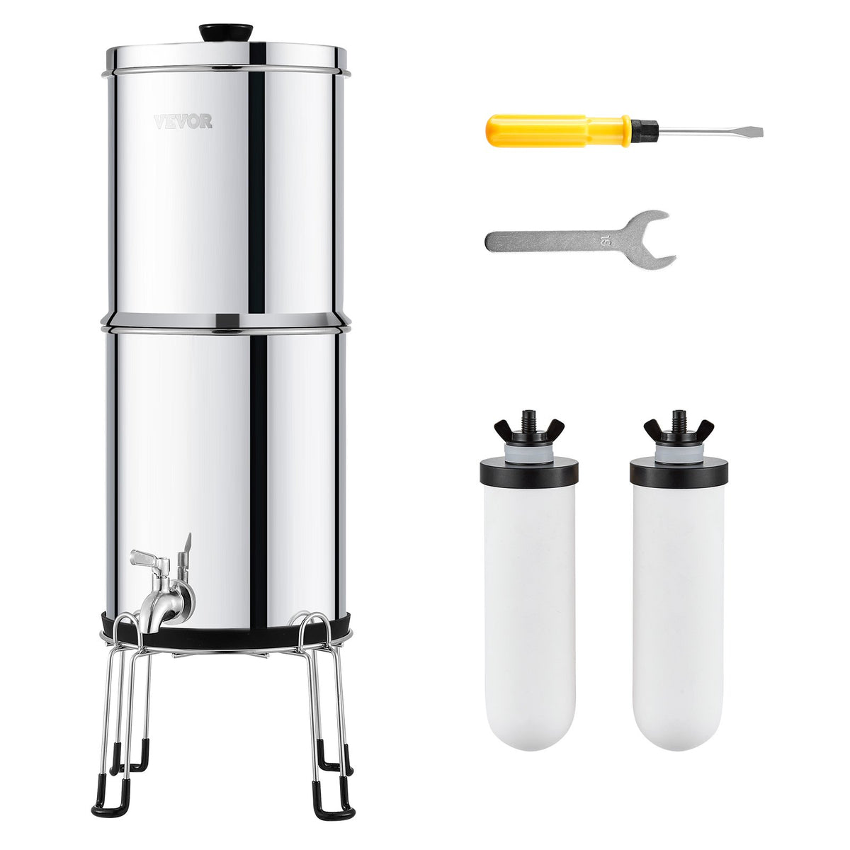 Gravity Water Filter System, 2.25 Gal Stainless Steel, 2 Filters – image 2
