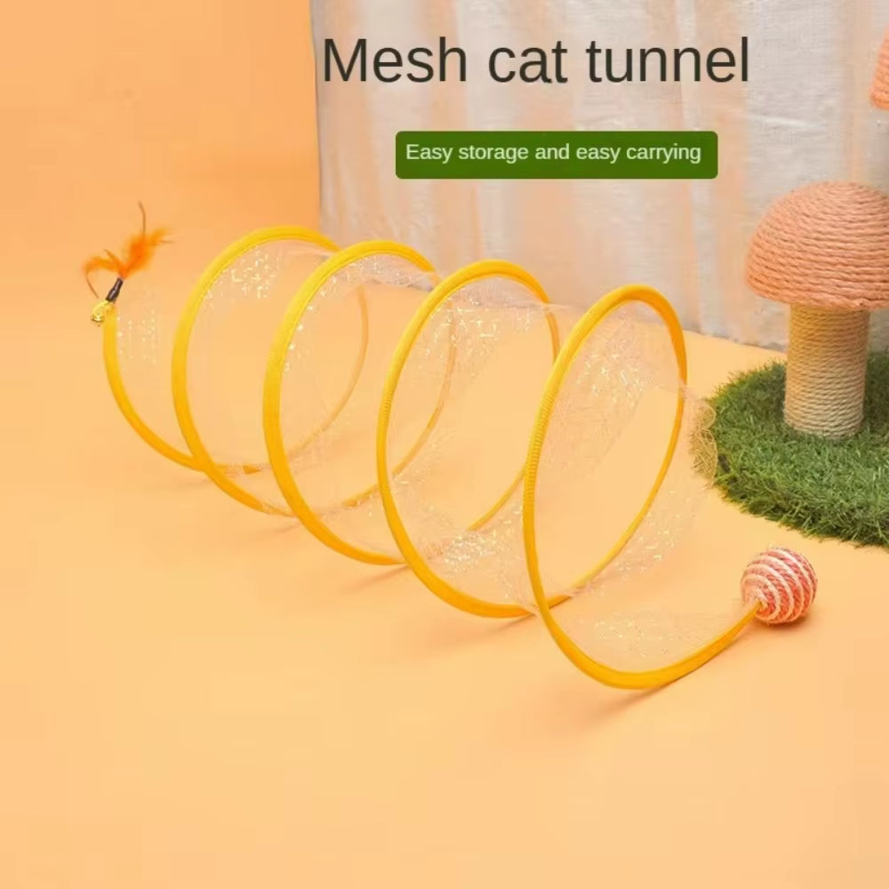 S-Shaped Cat Tunnel - Foldable Play Tube with Ball – image 2