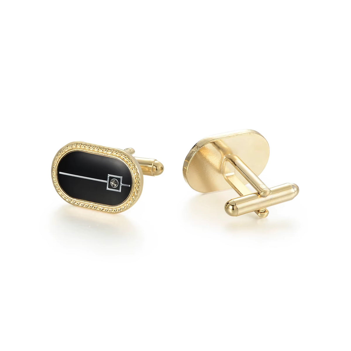 Cufflinks and Shirt Studs Set, Classic Black Formal Tuxedo Set – image 5