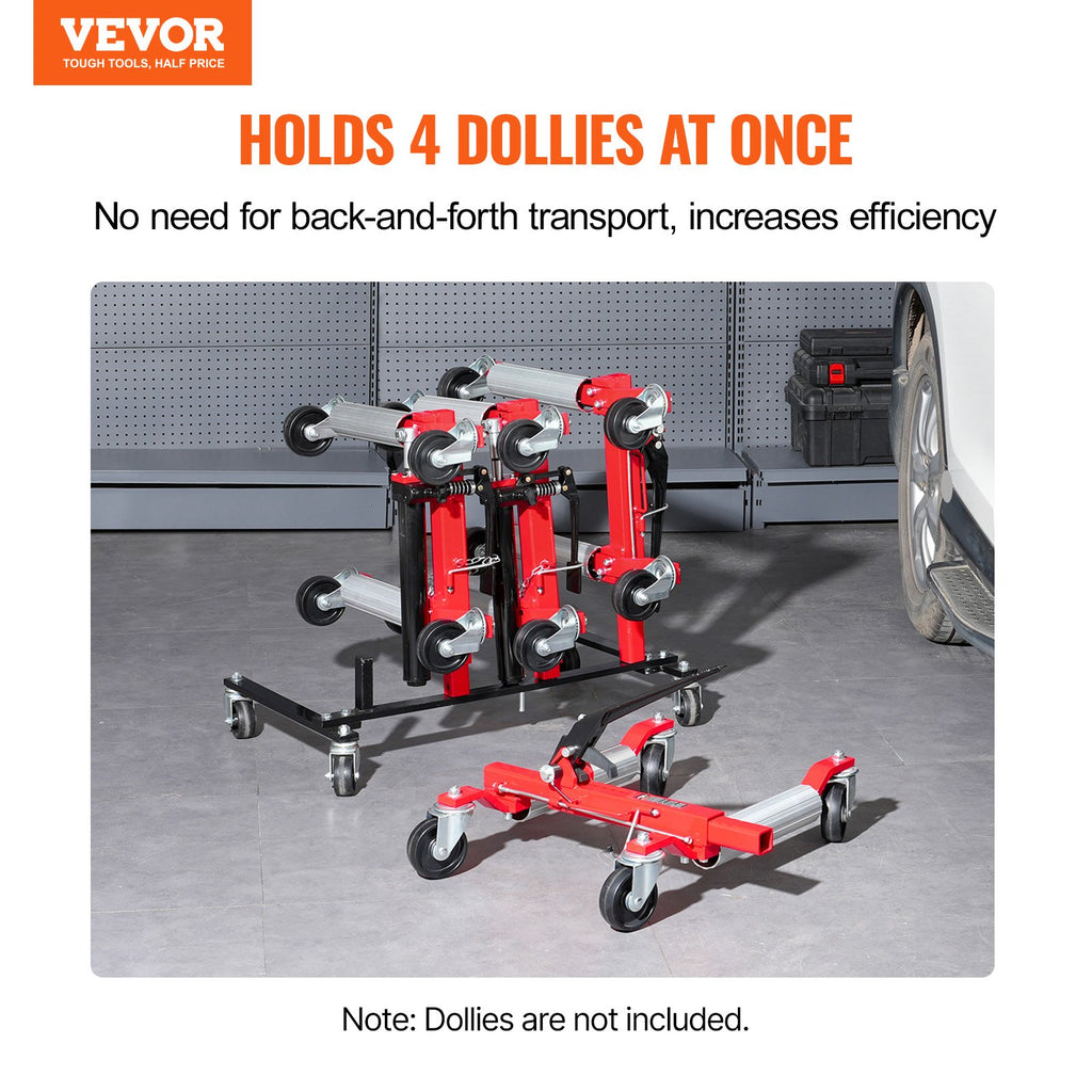 Wheel Dolly Storage Rack for 4 Car Dollies with 360° Swivel Casters – image 2