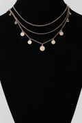 Charm Chain Necklace, Triple Round Charm Minimalist Necklace, 14 in