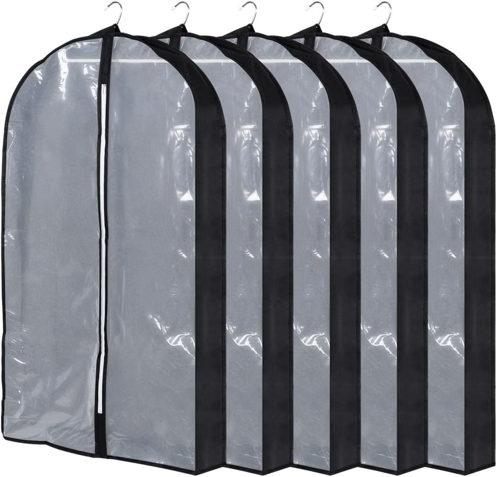 Clear Garment Bags for Closet, 5 Pcs Hanging Clothes Covers – image 2