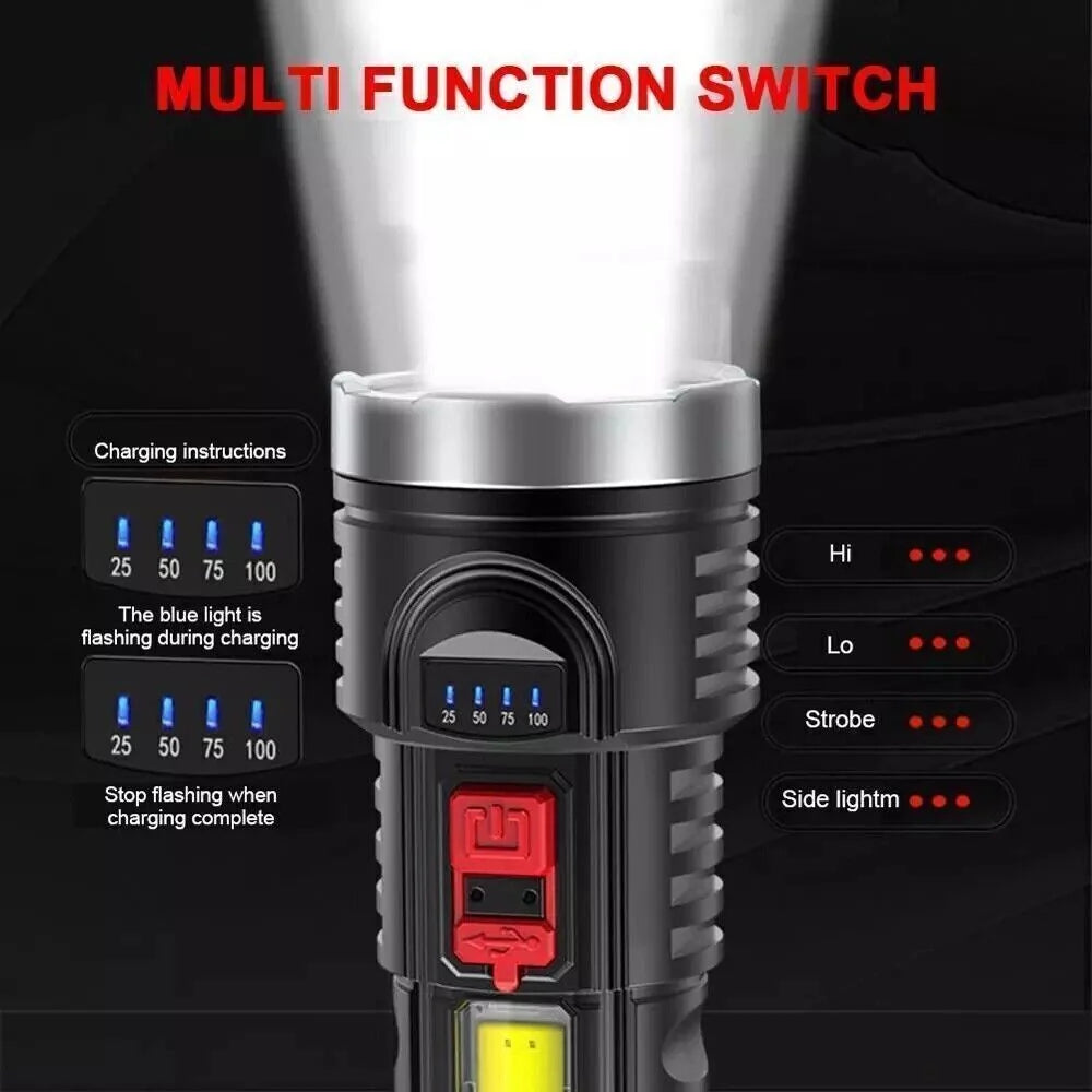LED Work Light – Rechargeable Flashlight with COB Side Light – image 4