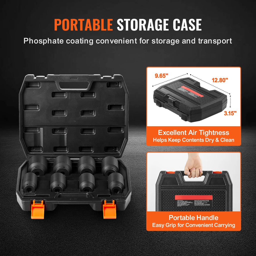 Axle Nut Socket Set, 8-Piece 3/4 in Drive Deep 6-Point SAE Sockets – image 6