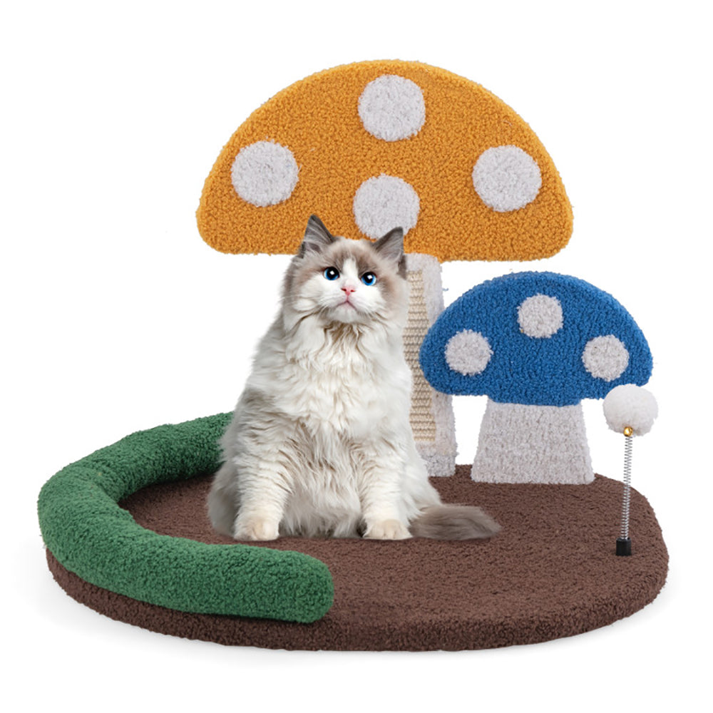 Mushroom Cat Bed with Sisal Scratching Panel Wide Lounger – image 8