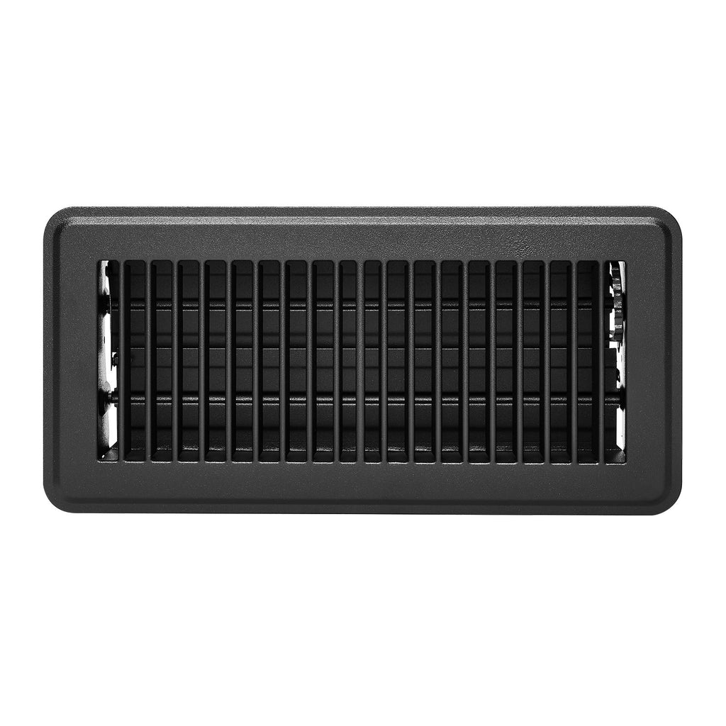 HVAC Floor Registers 4 x 10 in, 12-Pack Iron Floor Vents, Black