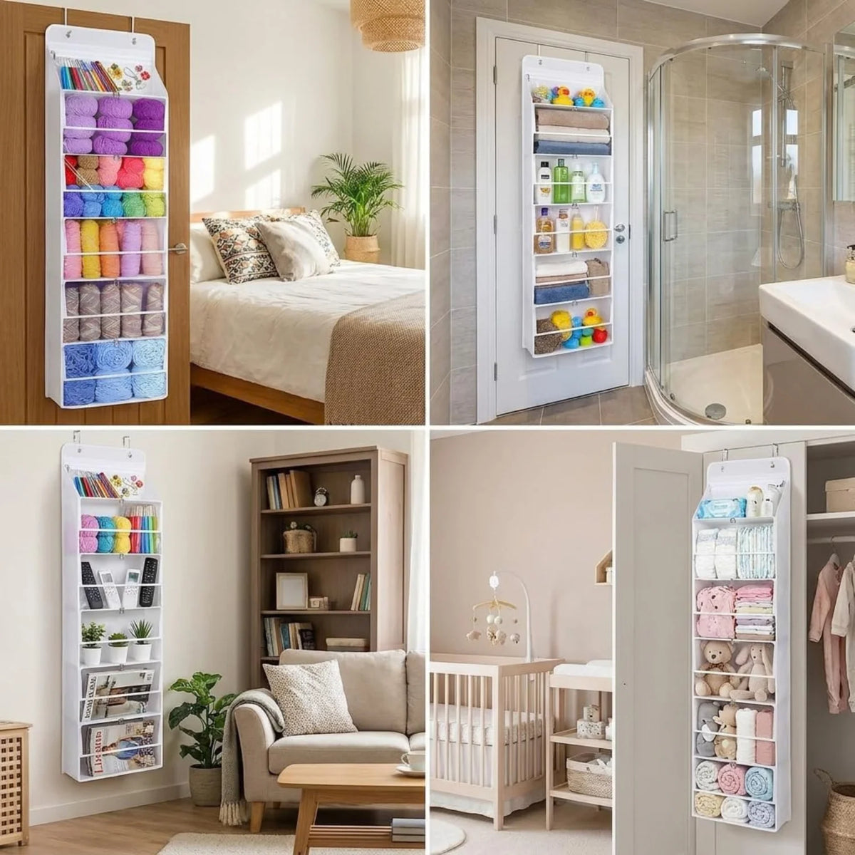 Yarn Organizer, 6-Tier Hanging Storage with Zip Compartments – image 6