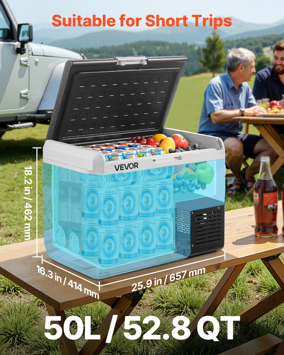 12V Car Refrigerator 52.8 Qt Portable Freezer, -4 to 68°F – image 3