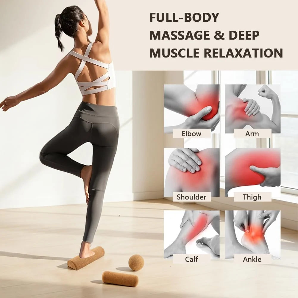 Cork Balance Board Kit with Roller, Massage Ball and Toe Bands – image 5