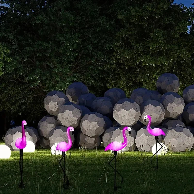 Solar Flamingo Garden Stake Light - LED Pathway & Lawn Light