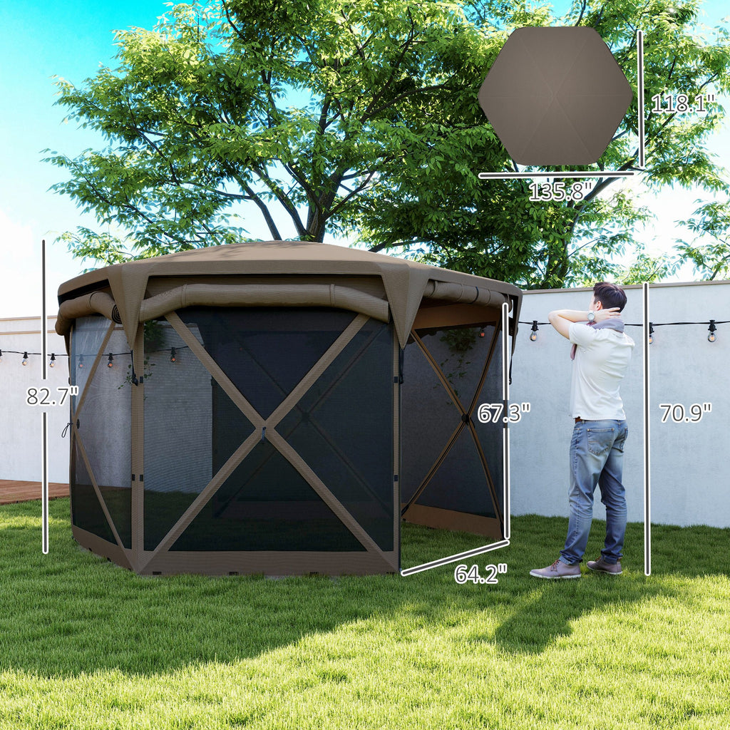 Pop Up Gazebo Screen Tent 11 x 11 ft with Removable Roof – image 5