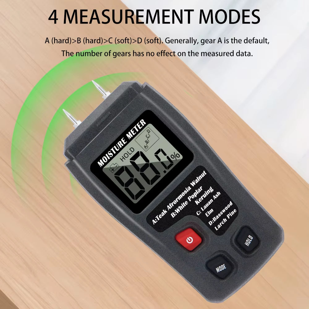 Construction Wood Moisture Meter, 2-Pin Digital Tester 0-99.9% – image 2