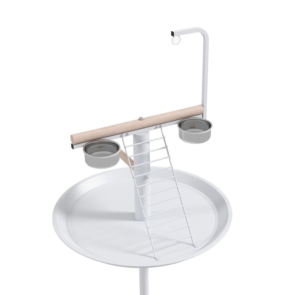 Rolling Parrot Play Stand with Perches, Feed Bowls and Tray – image 7