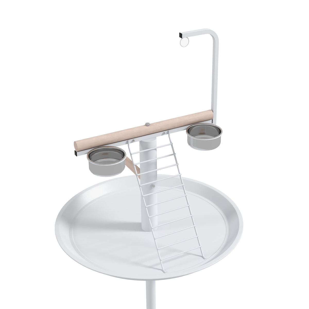 Rolling Parrot Play Stand with Perches, Feed Bowls and Tray – image 7