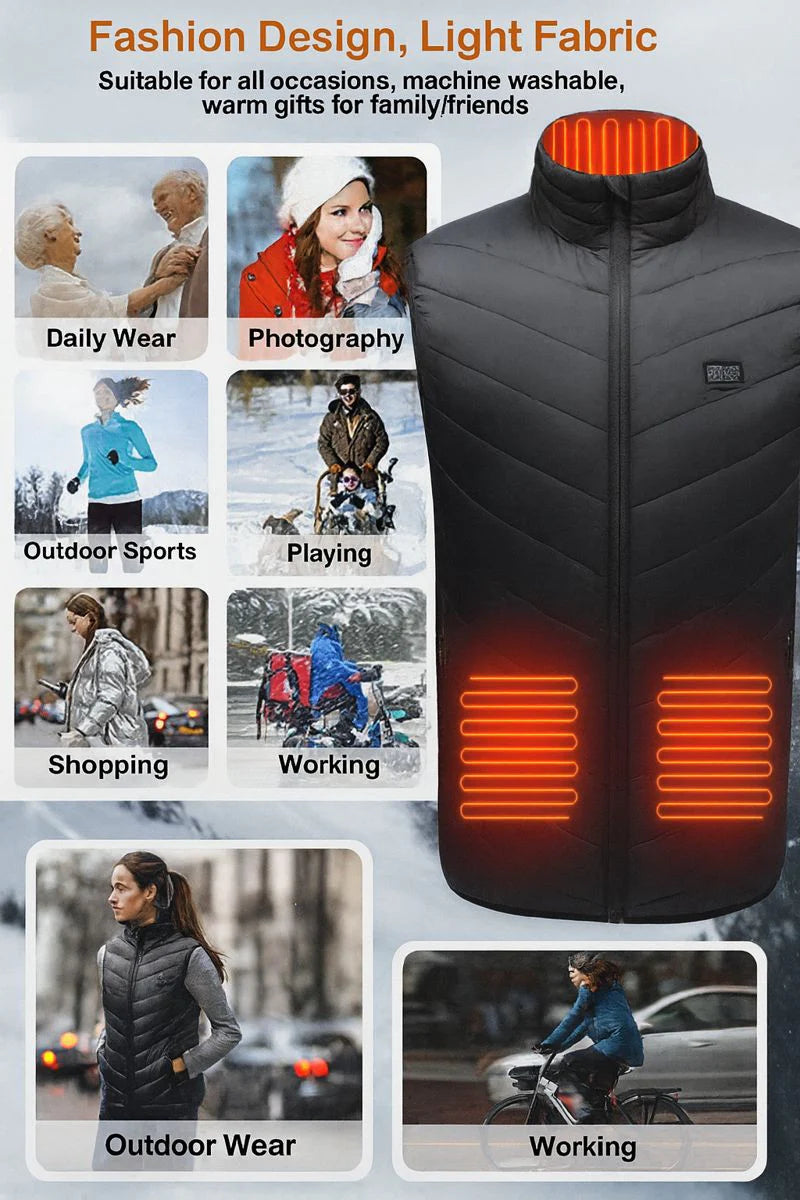 Heated Work Vest with 10000mAh Battery, 9 Heating Zones