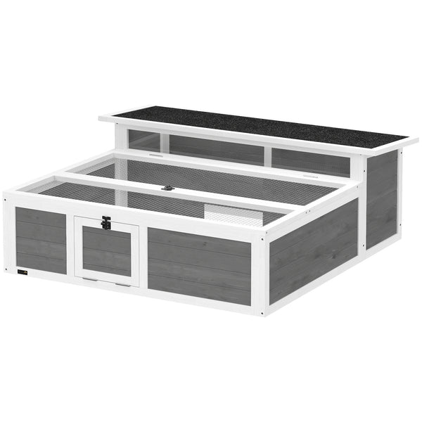 Wooden Tortoise House with Run Area, Openable Top and Clear Window – image 1