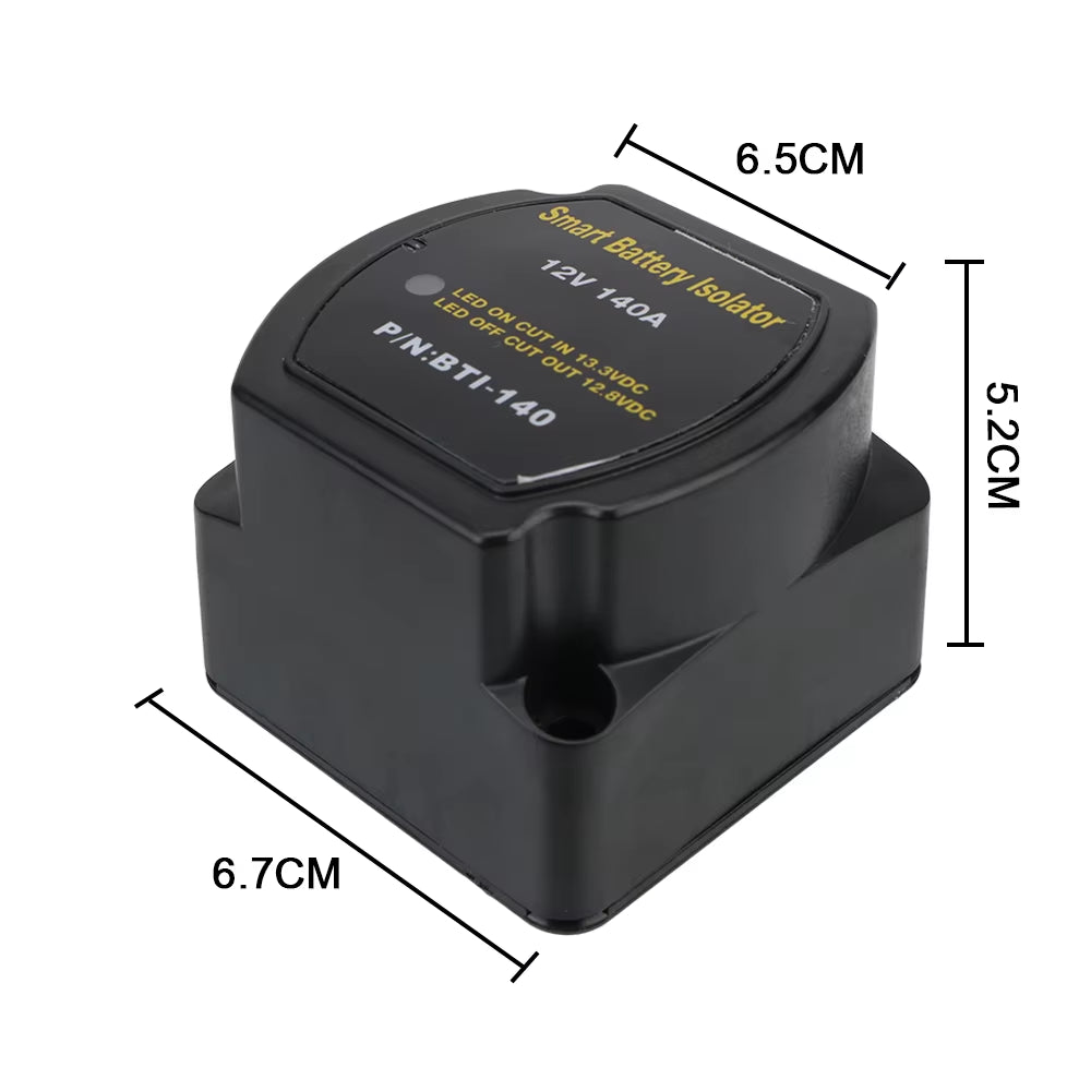 Dual Battery Isolator 12V 140A, Voltage Sensitive Relay