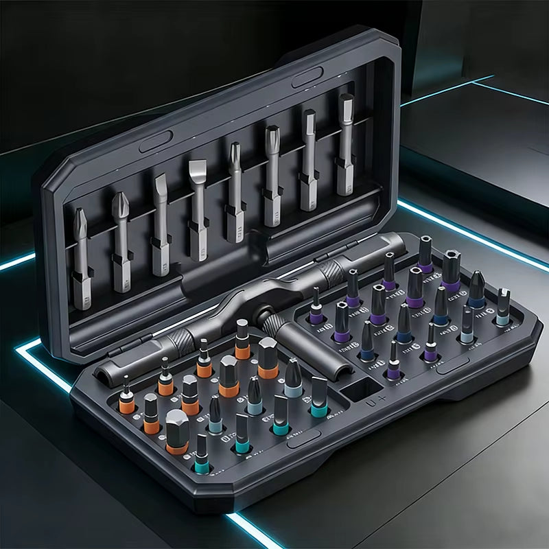 Magnetic Ratchet Screwdriver Set with T-Handle