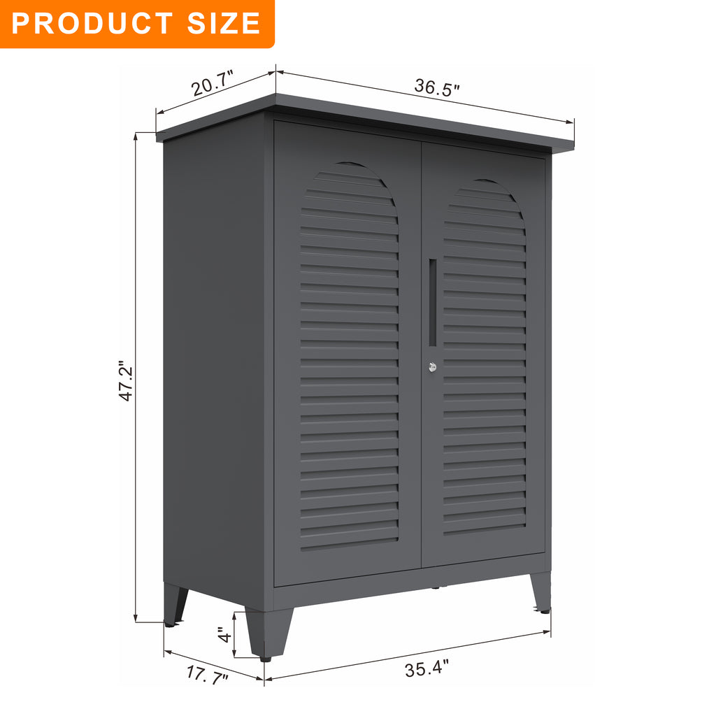 Wall Mountable Metal Tool Storage Cabinet with Pegboard, 47 Inch – image 5