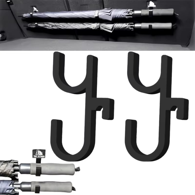 Car Umbrella Holder Hooks – 2-Pack No-Drill Trunk Hanger – image 2