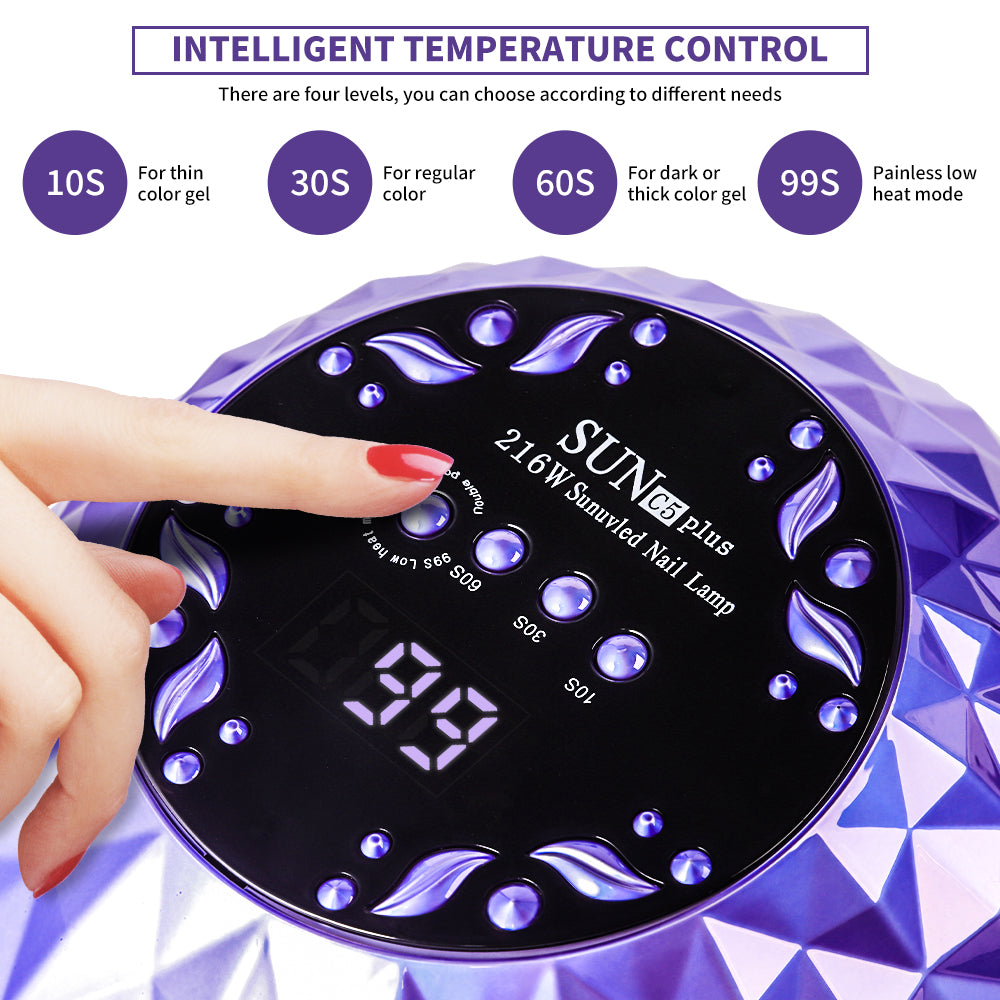 Gel Nail Lamp with 4 Timers and Removable Base, LED Nail Dryer – image 3