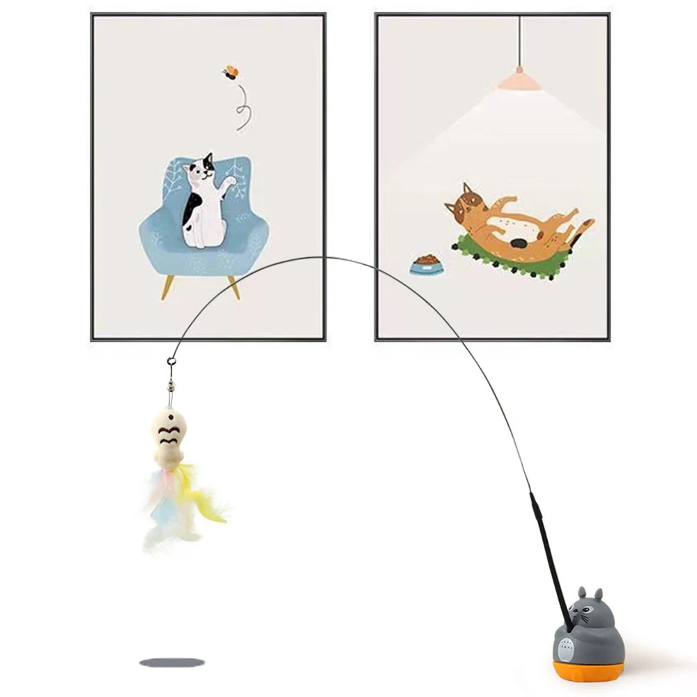 360° Rotating Feather Cat Teaser Wand – image 2