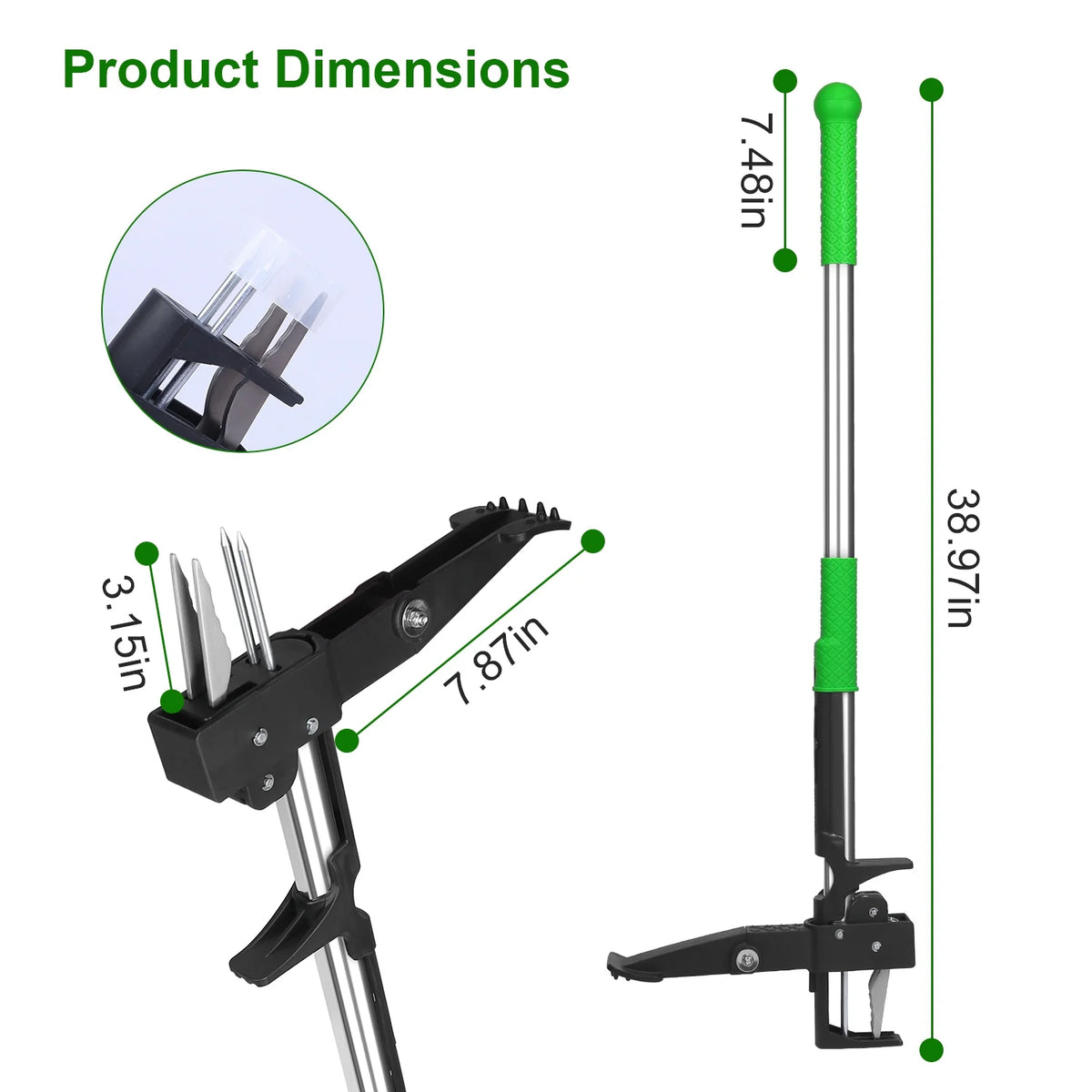 Stand Up Weed Puller - Aluminum Weeder Tool with 4 Claws – image 6