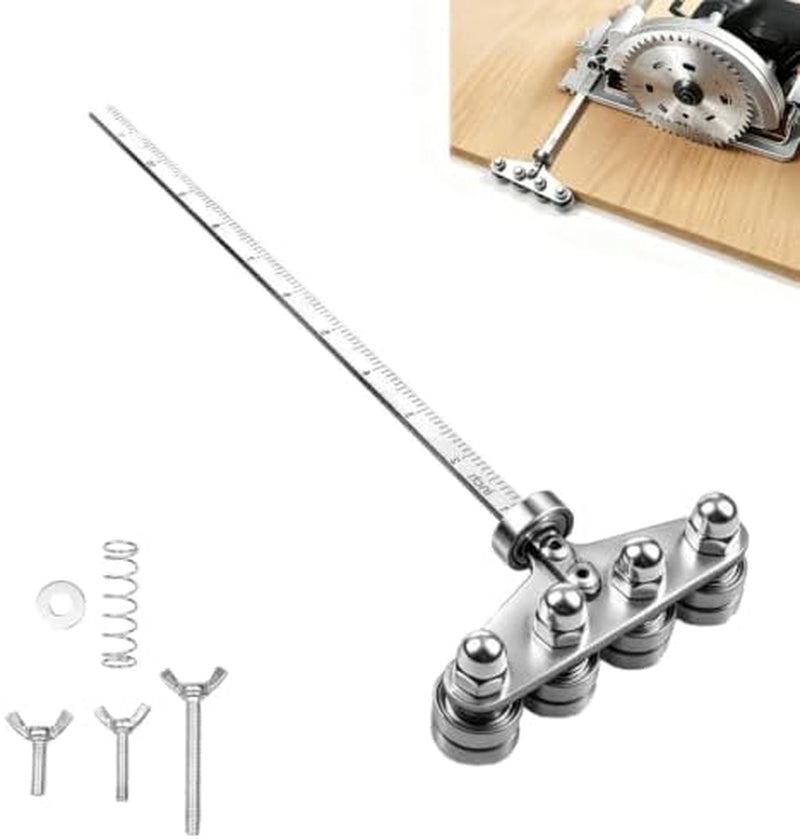 Circular Saw Guide Rail 20 in with Roller Guide and Positioning Clamps