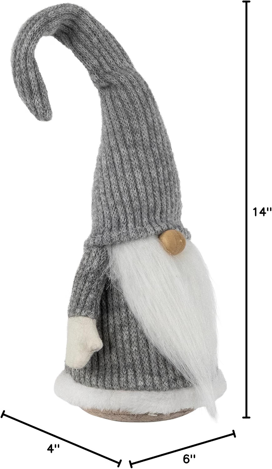 Christmas Gnome Tabletop Decor, 14 in Gray and White – image 6