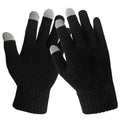 Touchscreen Knit Gloves – Unisex Full Finger Winter Gloves, Black – image 8