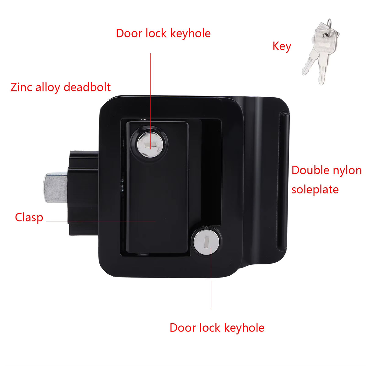 Trailer Door Latch Lock with Inside and Outside Handles – image 5