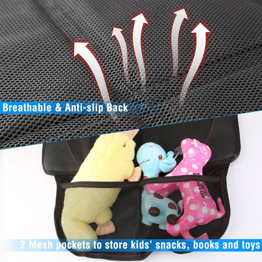 Car Seat Protector 2 Pack Padded Mat with Mesh Storage Pockets – image 6