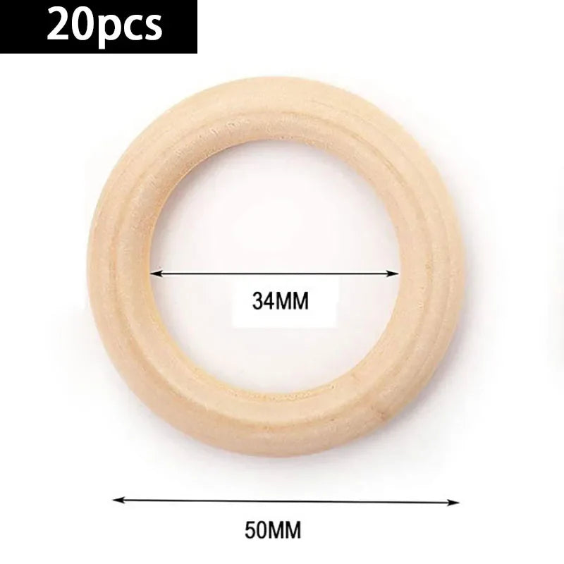 Unfinished Wooden Rings for Macrame and Crafts, 20 Pack – image 7