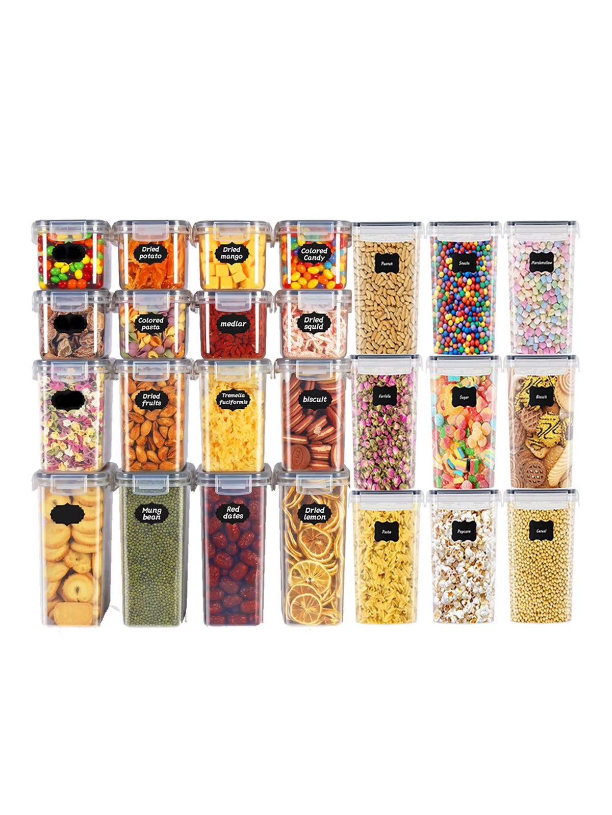 Pantry Storage Containers - 24 Sealed Jars with Lids and Labels – image 2