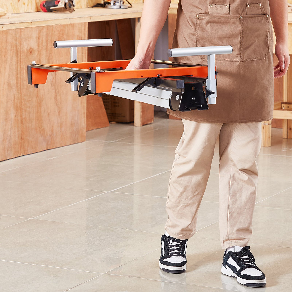 Miter Saw Stand Collapsible Steel, 300 lb Capacity, Adjustable
