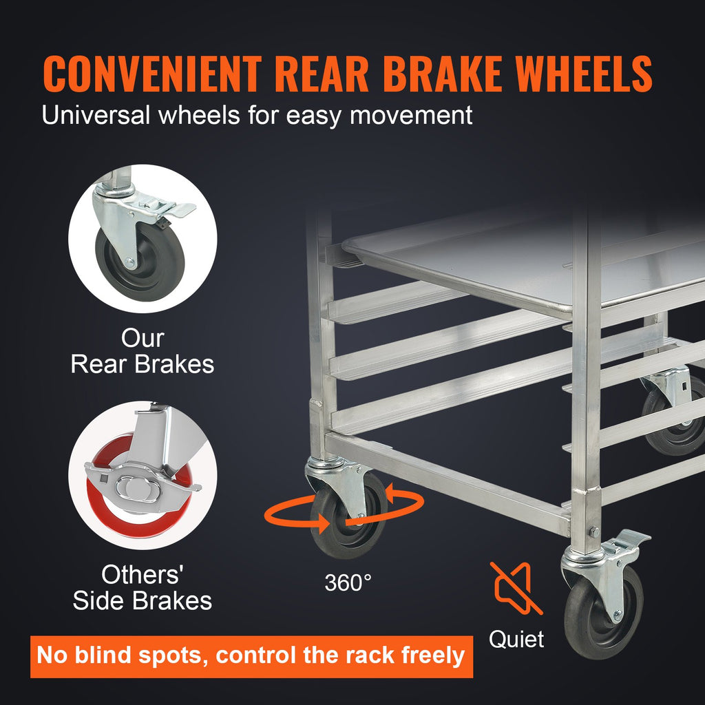 Bun Pan Rack 20-Tier, Aluminum Bakery Speed Rack with Brake Wheels – image 5