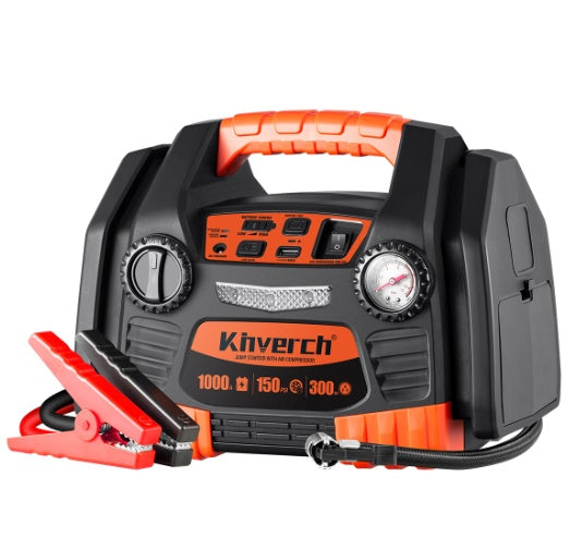 Jump Starter with Air Compressor – 900A Peak, 150 PSI, USB Port
