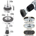 Wire Brush Wheel Set for Drill – 1/4 in Hex Shank, 3 or 10 Pcs