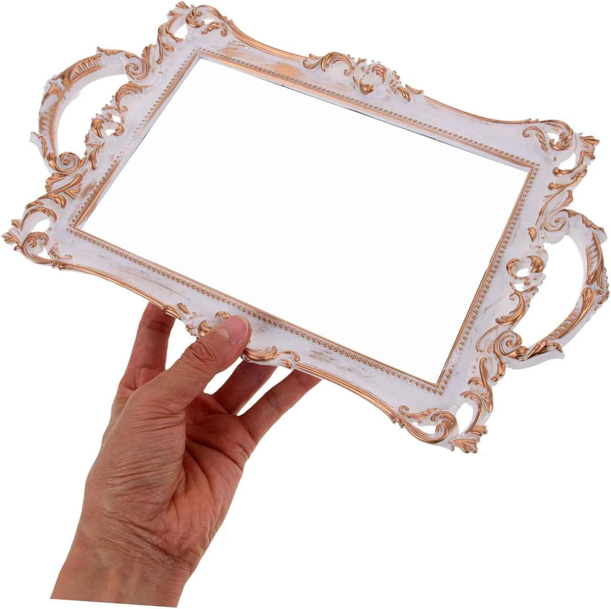 Mirror Vanity Tray - Gold Perfume and Jewelry Display Tray – image 3