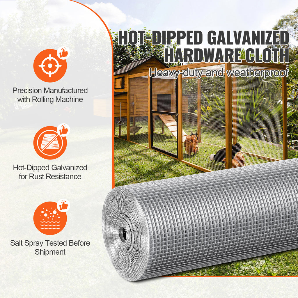 Galvanized Hardware Cloth 1/4 Inch Welded Wire Mesh Roll 36 in x 50 ft – image 2