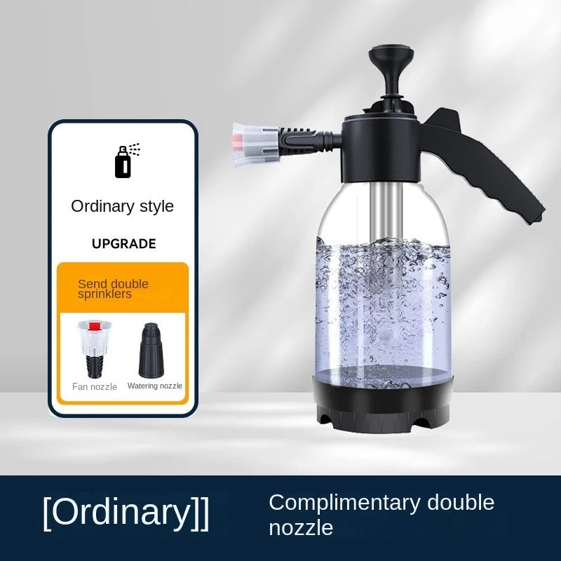 Hand Pump Foam Sprayer 2L, Car Wash Snow Foam Bottle with 3 Nozzles