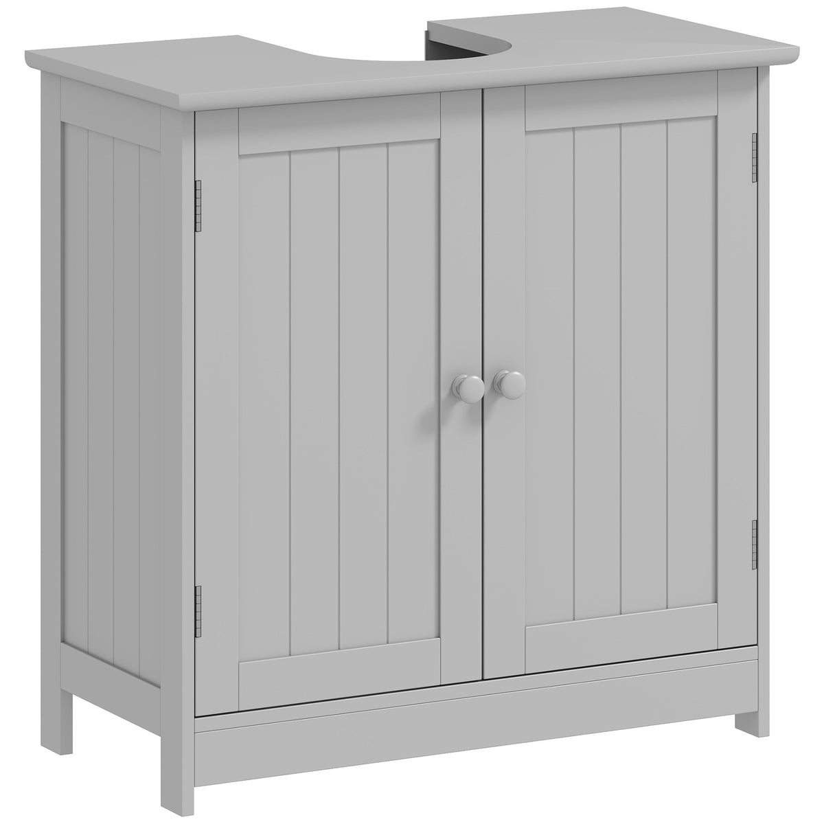 Under-Sink Bathroom Cabinet with 2 Doors and Shelf, Light Gray
